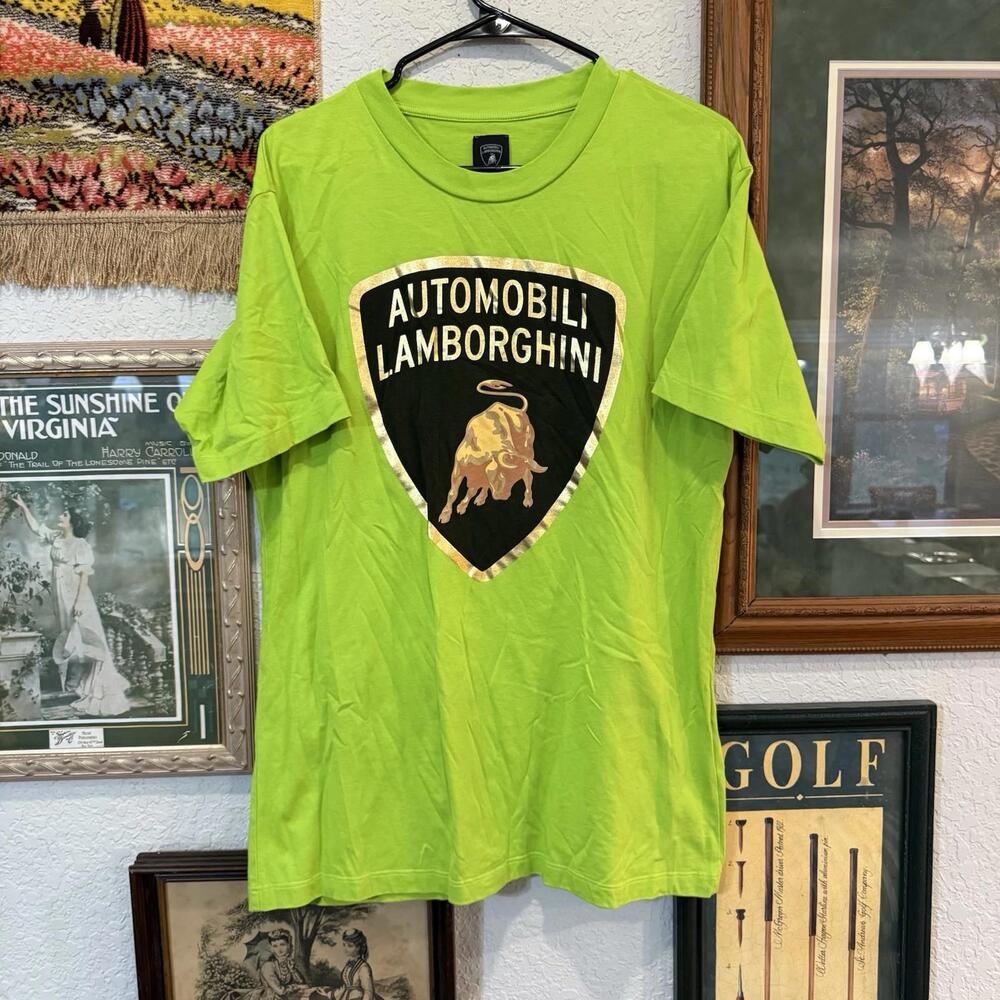 NWOT Automobili Lamborghini Green Shirt Mens‎ Size Medium Swinger International